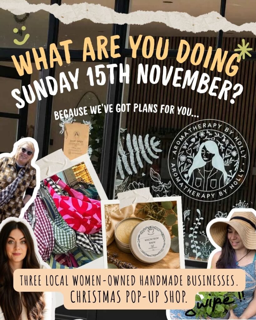 Christmas Pop-Up Shop at the Wellbeing Studio with Aromatherapy by Holly, MB Holistics and Stitch & Style – Sunday 15 November